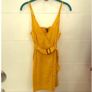 Mustard yellow casual classy dress